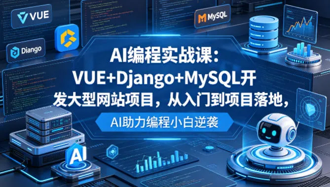 AI编程实战课：VUE+Django+MySQL开发大型网站项目，从入门到项目落地，AI助力编程小白逆袭-资源分享