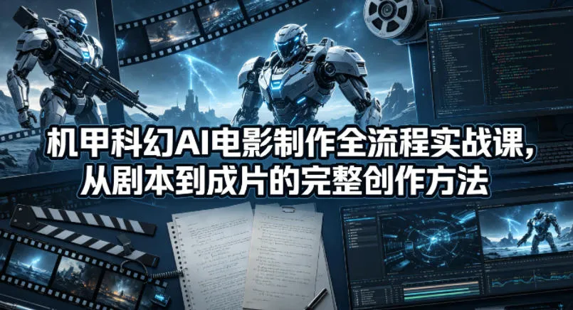 机甲科幻AI电影制作全流程实战课，从剧本到成片的完整创作方法-资源分享