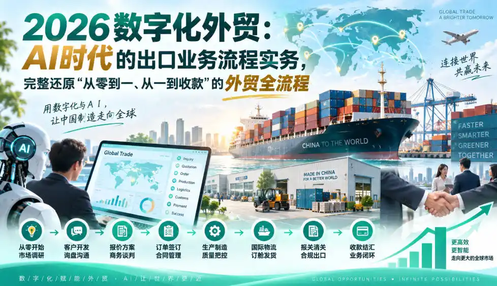 2026数字化外贸：AI时代的出口业务流程实务，完整还原”从零到一、从一到收款”的外贸全流程-资源分享