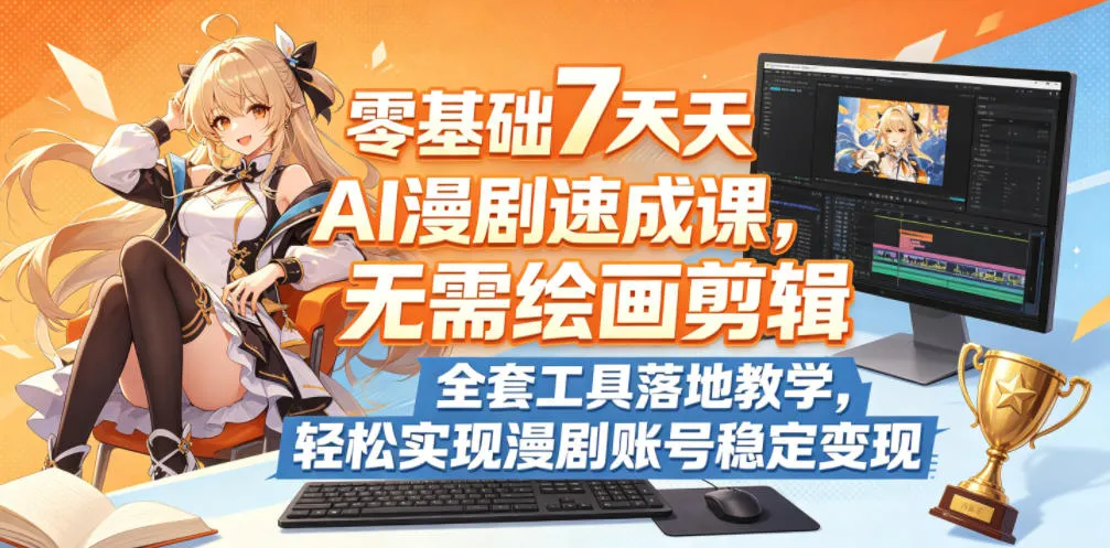 零基础7天AI漫剧速成课，无需绘画剪辑，全套工具落地教学，轻松实现漫剧账号稳定变现-资源分享
