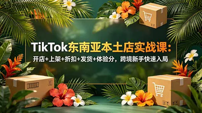 TikTok东南亚本土店实战课：开店+上架+折扣+发货+体验分，跨境新手快速入局-资源分享