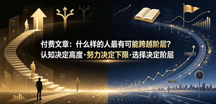 付费文章：什么样的人最有可能跨越阶层？认知决定高度·努力决定下限·选择决定阶层-资源分享
