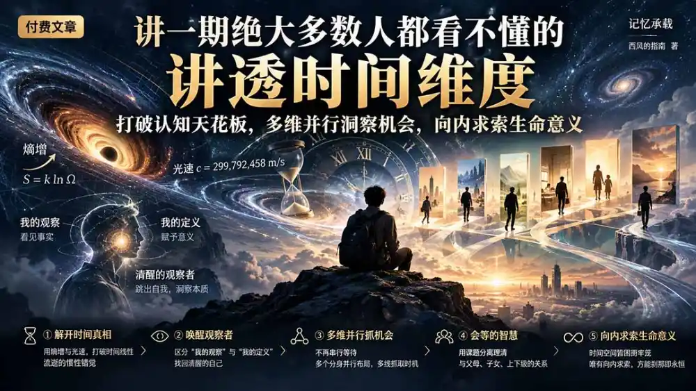 付费文章：讲一期绝大多数人都看不懂的，讲透时间维度，打破认知天花板，多维并行洞察机会，向内求索生命意义-资源分享