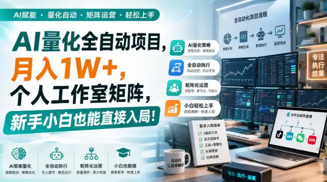 AI黄金量化玩法，新手低成本入局的最佳跳板，月收益轻松万元！-资源分享