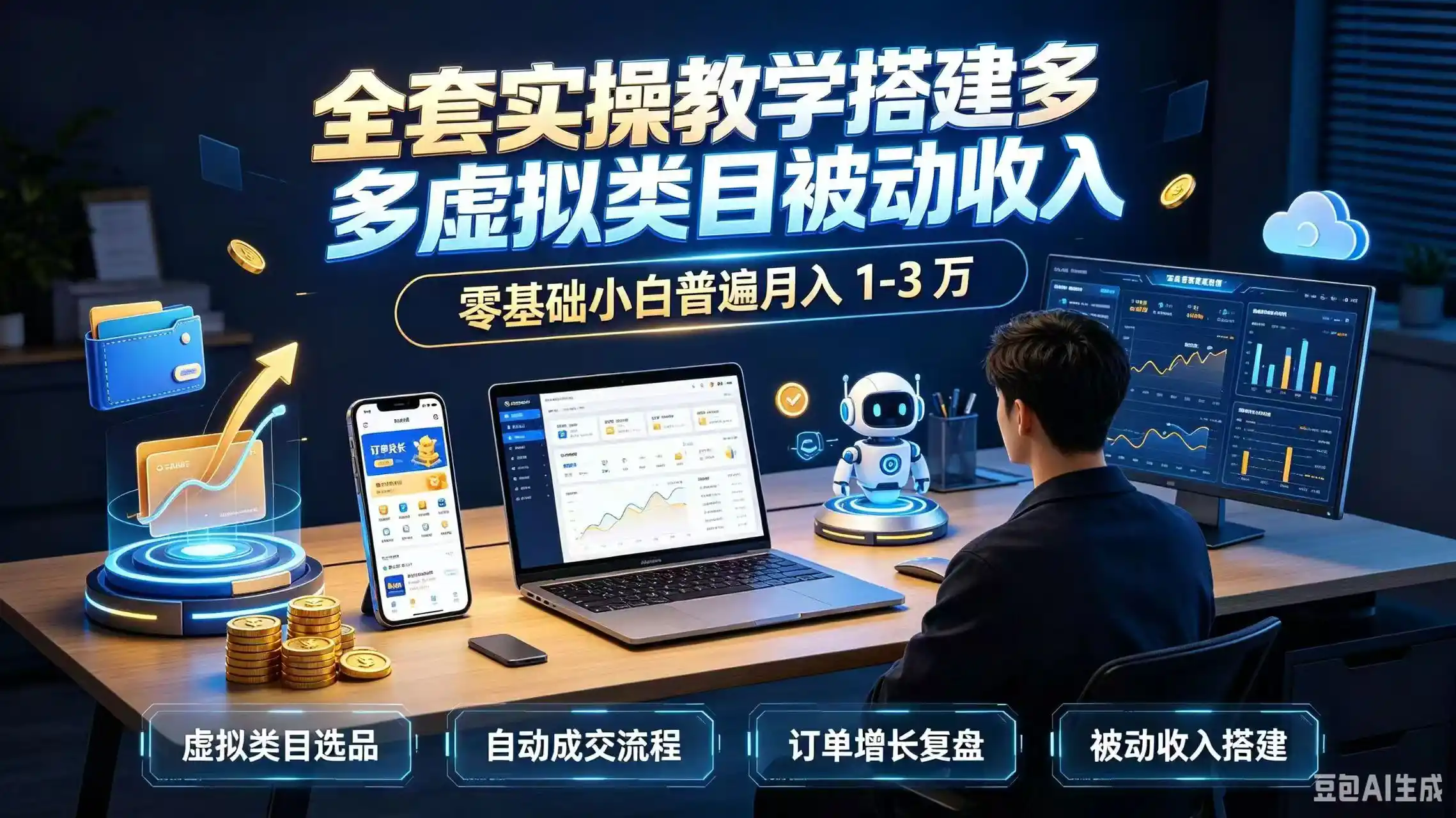 全套实操教学搭建多多虚拟类目被动收入，零基础小白普遍月入 1-3 万-资源分享