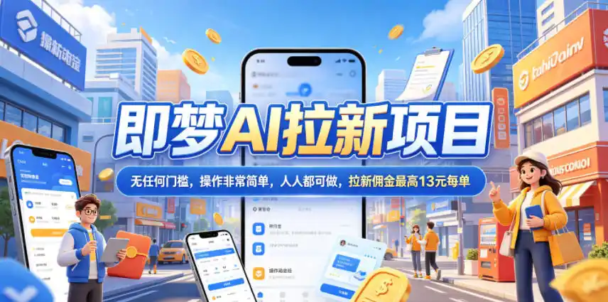 2026年即梦AI拉新项目最新玩法，无任何门槛，操作非常简单，人人都可做，拉新佣金最高13米每单(更新08月07日)-资源分享