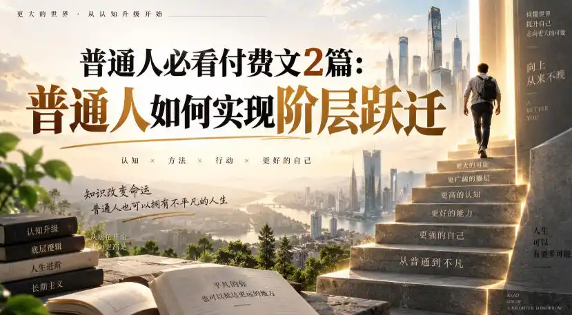 普通人必看付费文2篇：普通人如何实现阶层跃迁-资源分享
