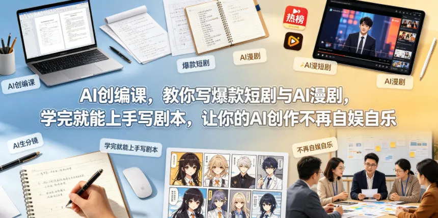 AI创编课，教你写爆款短剧与AI漫剧，学完就能上手写剧本，让你的AI创作不再自娱自乐(更新0521)-资源分享