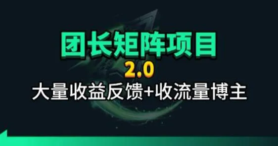 视频矩阵项目：团长合作2.0，发手+剪辑师共赢 - 轻创方舟-资源分享