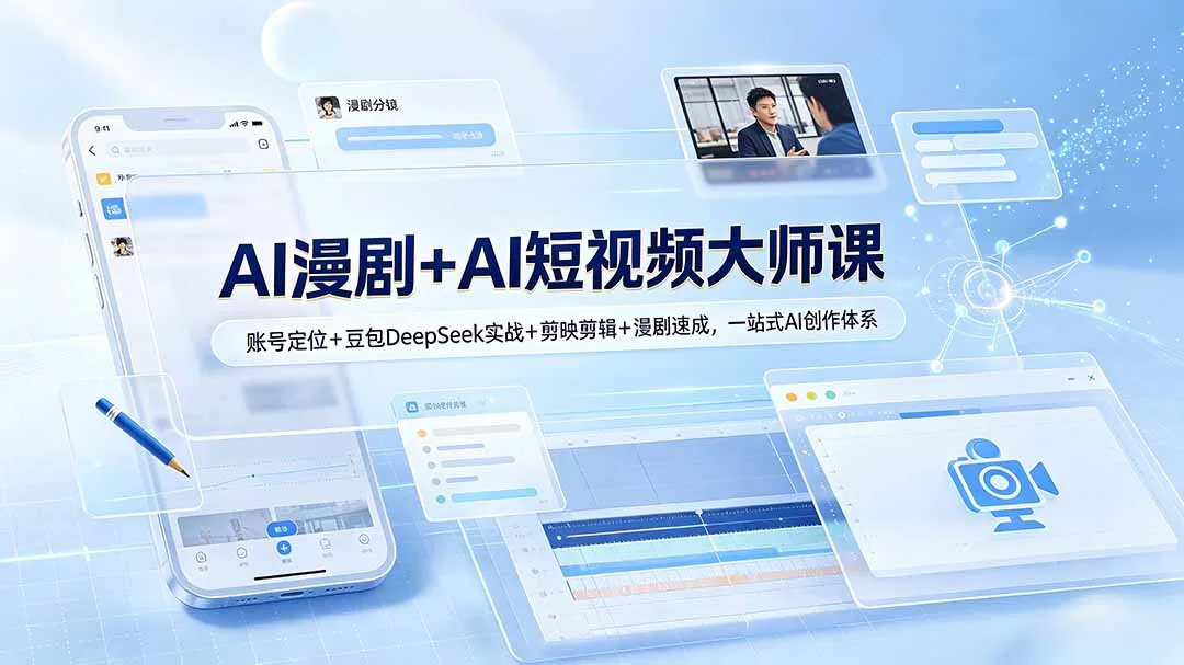 AI漫剧+AI短视频大师课：账号定位+豆包DeepSeek实战+剪映剪辑+漫剧速成，一站式AI创作体系-资源分享