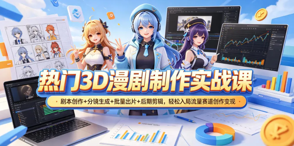 3D漫剧制作全流程：剧本创作+分镜生成+批量出片+剪辑 - 轻创方舟-资源分享