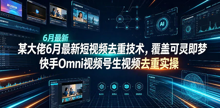 短视频去重技术：6月最新可灵即梦快手平台实操指南 - 轻创方舟-资源分享