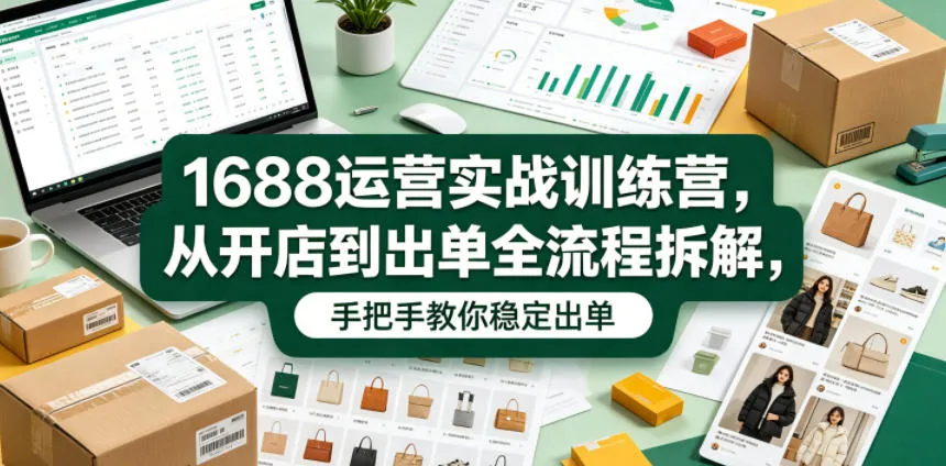 1688运营实战训练营，从开店到出单全流程拆解，手把手教你稳定出单(更新0620)-资源分享