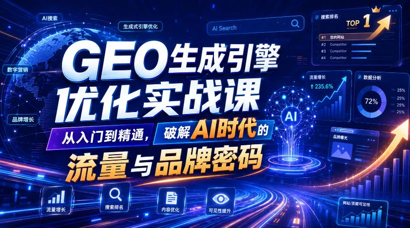 GEO生成引擎优化实战课：破解AI时代流量密码 - 轻创方舟-资源分享
