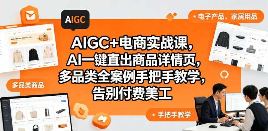 AIGC+电商实战课，AI一键直出商品详情页，多品类全案例手把手教学，告别付费美工(更新0820)-资源分享
