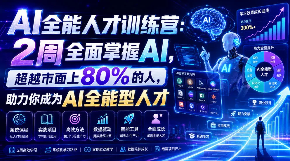 AI全能人才训练营：2周全面掌握AI，超越市面上80%的人，助力你成为AI全能型人才-资源分享