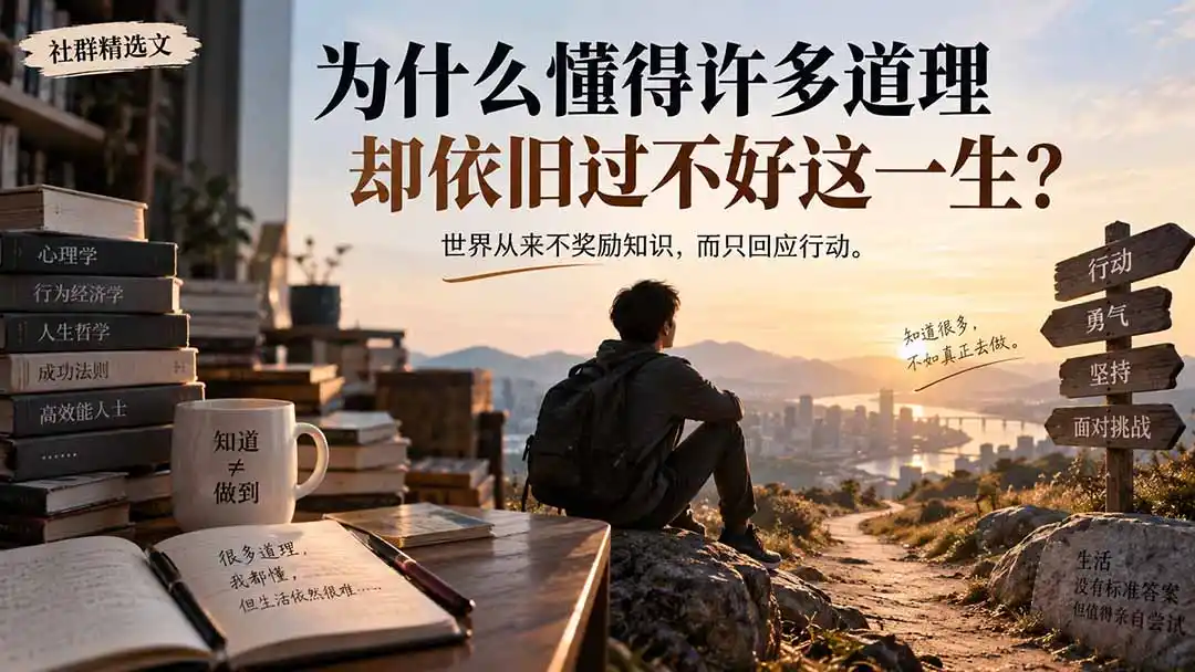社群精选文：为什么懂得许多道理却依旧过不好这一生？-资源分享