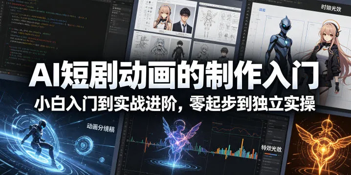 AI短剧动画的制作入门，小白入门到实战进阶，零起步到独立实操-资源分享