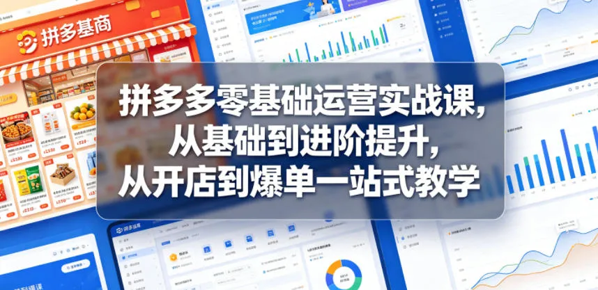 拼多多零基础运营实战课，从基础到进阶提升，从开店到爆单一站式教学-资源分享