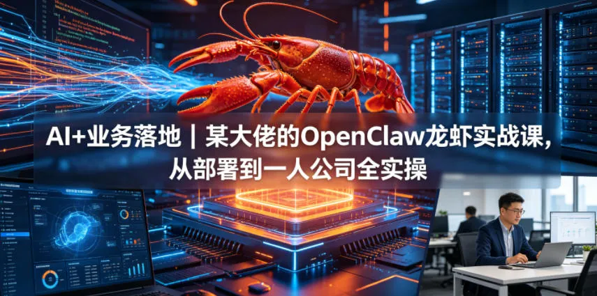 AI+业务落地｜某大佬的OpenClaw小龙虾实战课，从部署到一人公司全实操-资源分享