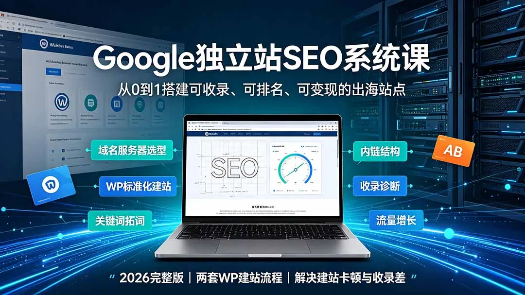 Google独立站SEO系统课：建站优化×AI内容×AdSense变现 - 轻创方舟-资源分享