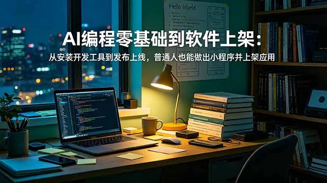 AI编程零基础到软件上架：从安装开发工具到发布上线，普通人也能做出小程序并上架应用商店-资源分享