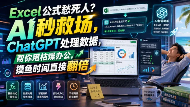 Excel公式愁死人？AI秒救场，ChatGPT处理数据，帮你甩枯燥办公，摸鱼时间直接翻倍【原创双语字幕】-资源分享