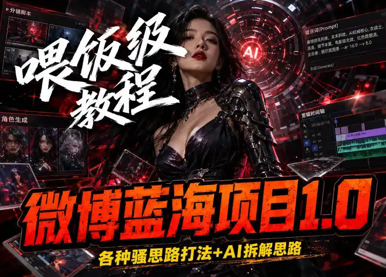 微博蓝海项目，各种Sao思路打法+AI引流思路，喂饭级教程-资源分享