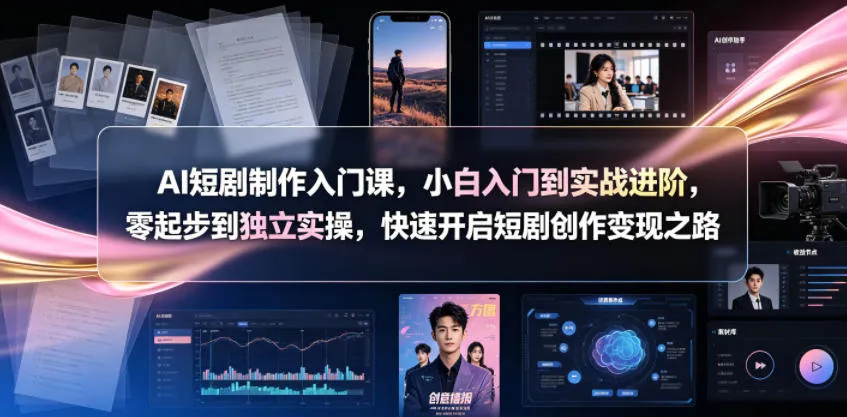 AI短剧制作入门课，小白入门到实战进阶，零起步到独立实操，快速开启短剧创作变现之路-资源分享