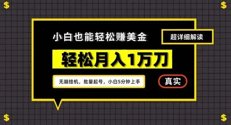 谷歌看广告撸美金2.0，无脑挂机，多号操作，月入1万刀【揭秘】-资源分享