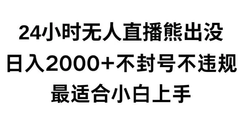 快手24小时无人直播熊出没，不封直播间，不违规，日入2000+，最适合小白上手，保姆式教学【揭秘】-资源分享