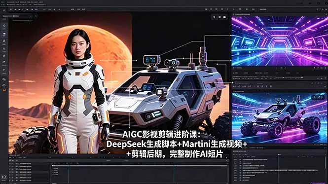 AIGC影视剪辑进阶课：DeepSeek生成脚本+Martini生成视频+剪辑后期，完整制作AI短片-资源分享