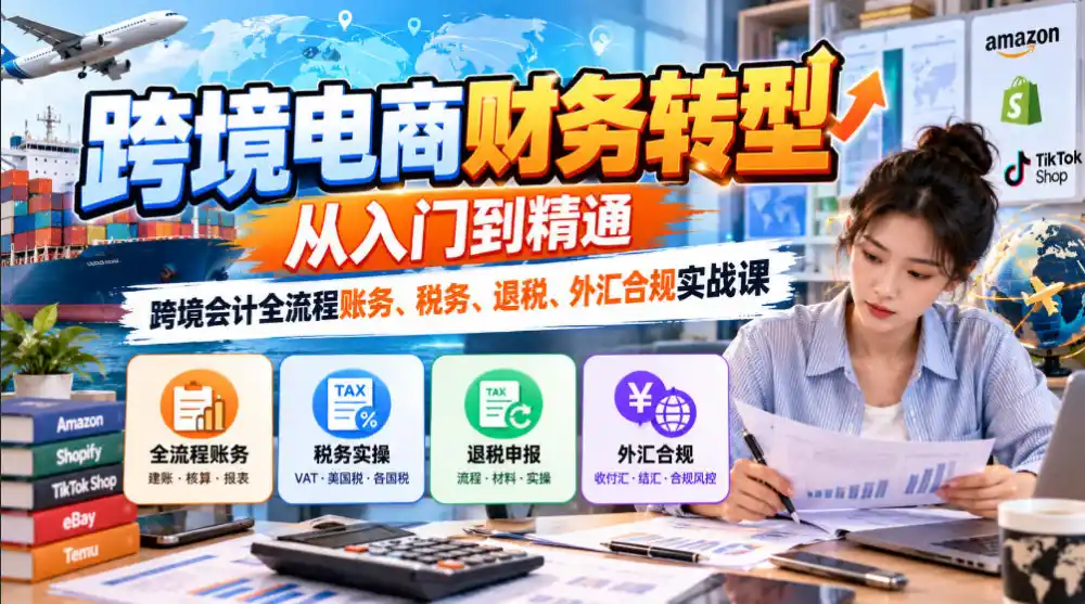 跨境电商财务转型：从入门到精通｜跨境会计全流程账务、税务、退税、外汇合规实战课-资源分享