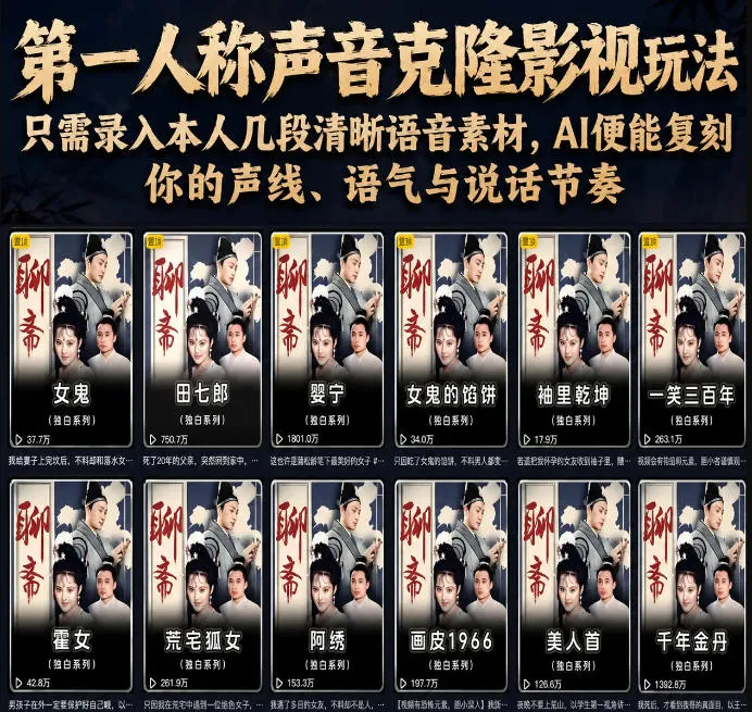 第一人称声音克隆影视玩法，只需录入本人几段清晰语音素材，AI便能复刻你的声线、语气与说话节奏-资源分享