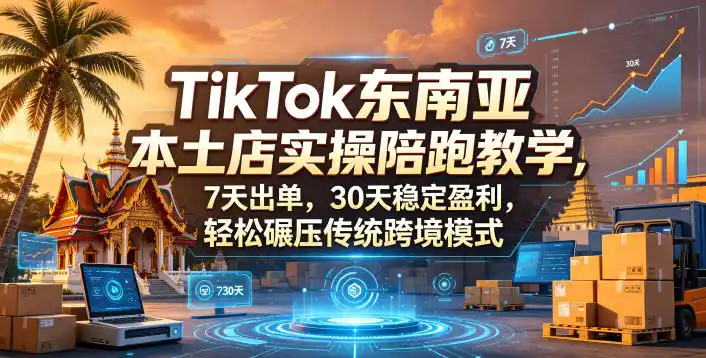 TikTok东南亚本土店实操陪跑教学，7天出单，30天稳定盈利，轻松碾压传统跨境模式(更新0819)-资源分享