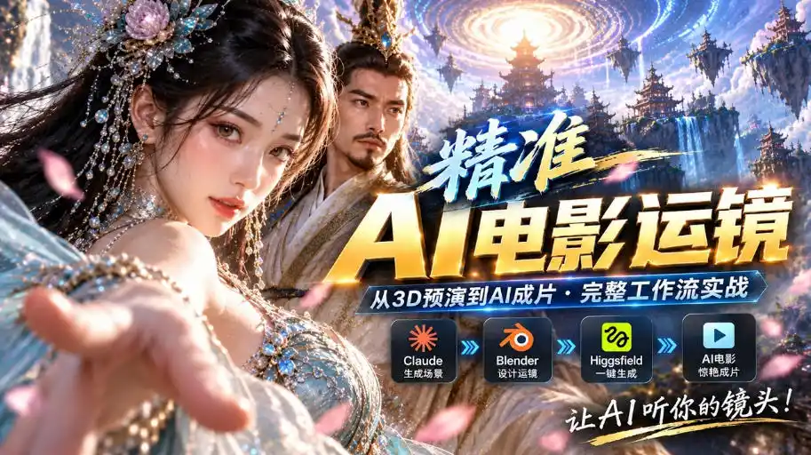 AI视频终于能精准运镜了！Claude+Blender+Higgsfield免费插件实测-资源分享