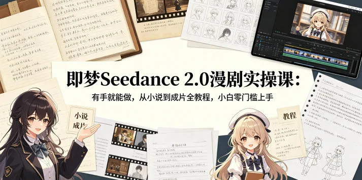即梦Seedance 2.0漫剧实操课：有手就能做，从小说到成片全教程，小白零门槛上手-资源分享