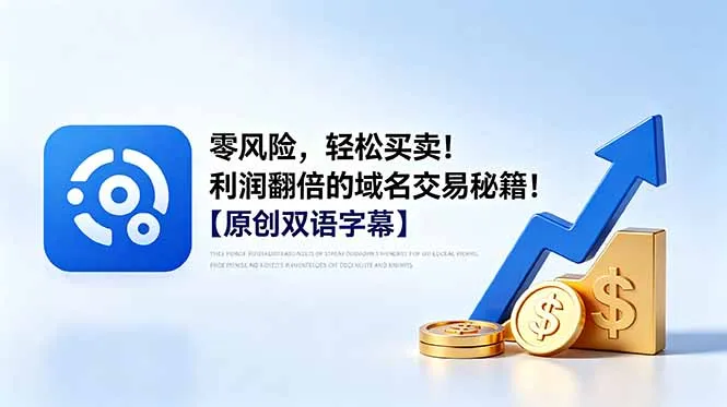零风险，轻松买卖！利润翻倍的域名交易秘籍！【原创双语字幕】-资源分享
