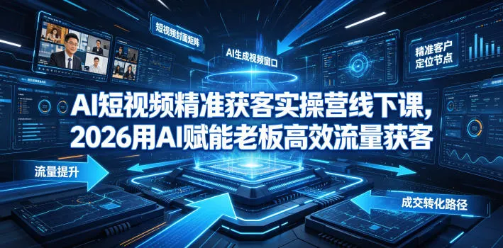 AI短视频精准获客实操营6月10-14号线下课，2026用AI赋能老板高效流量获客-资源分享