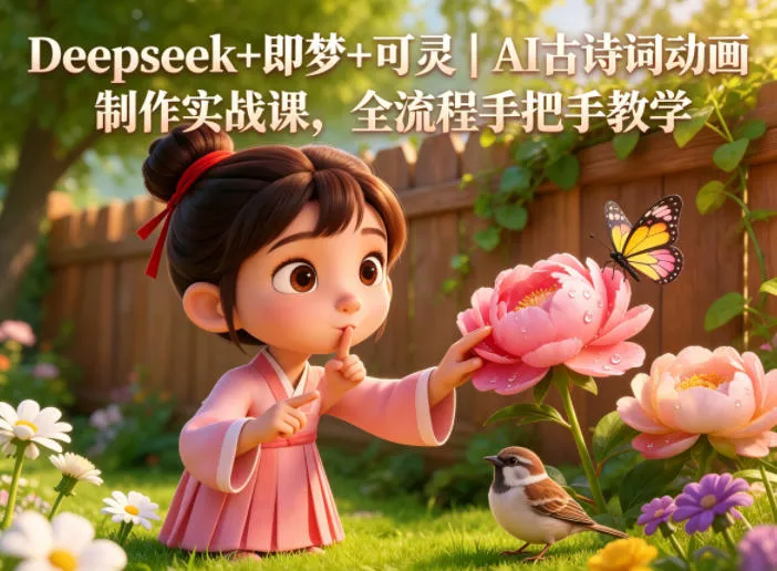 Deepseek+即梦+可灵｜AI古诗词动画制作实战课，全流程手把手教学-资源分享