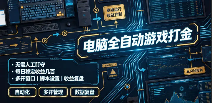 电脑全自动游戏打金，无需人工盯守，每日稳定收益几百！【揭秘】-资源分享