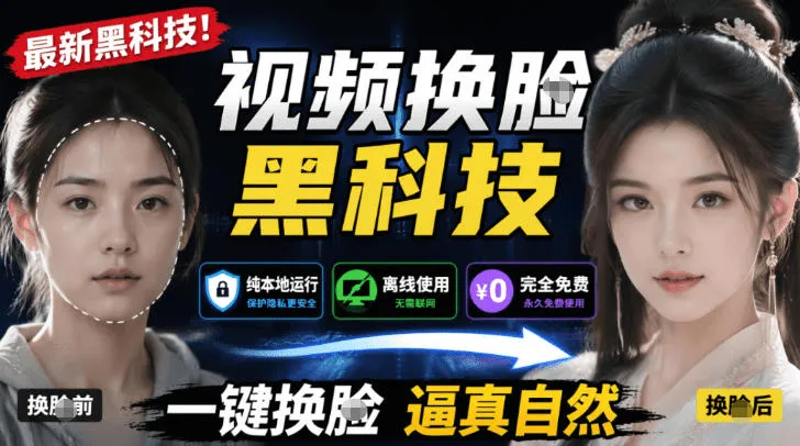 AI人工智能如此夸张？一键视频换Lian黑科技，纯本地离线运行，本地视频换Lian娱乐工具，AI FaceSwap-资源分享