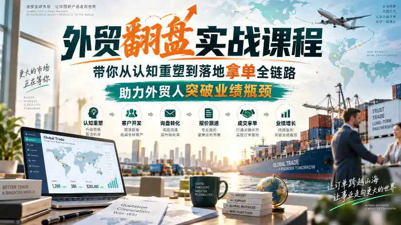 外贸翻盘实战课程，带你从认知重塑到落地拿单全链路，助力外贸人突破业绩瓶颈-资源分享