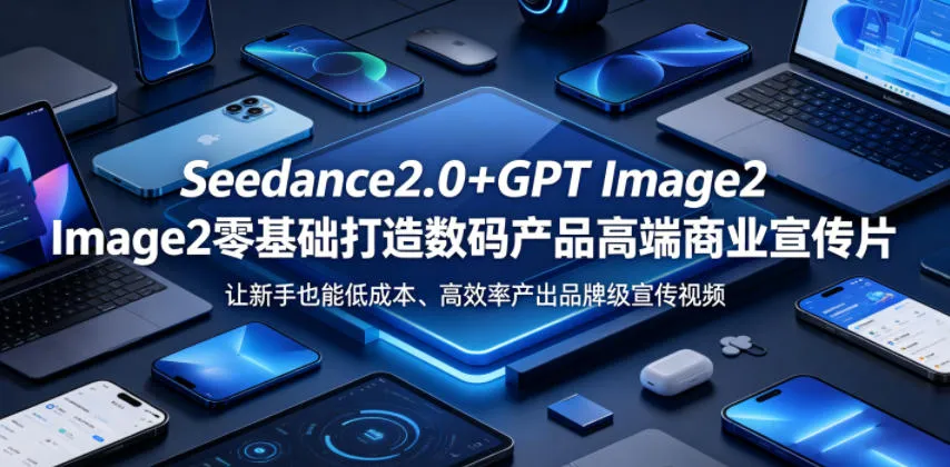 Seedance2.0+GPT Image2零基础打造数码产品高端商业宣传片，让新手也能低成本、高效率产出品牌级宣传视频-资源分享