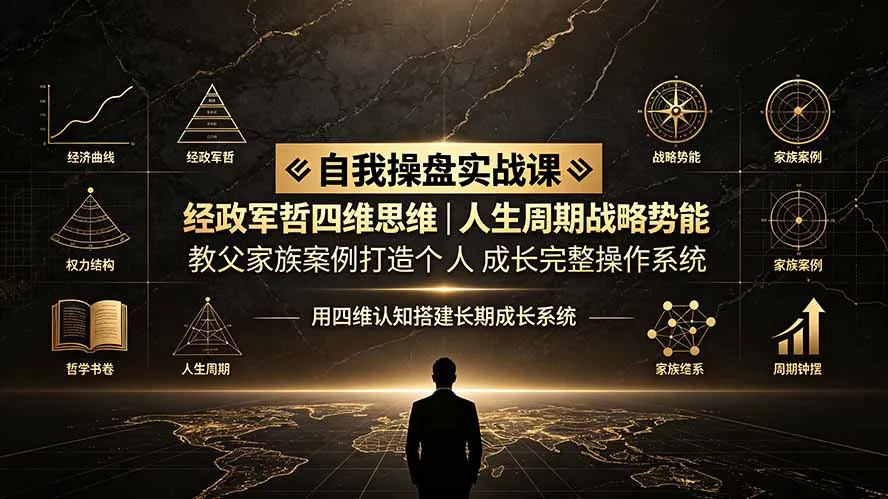 自我操盘实战课：经政军哲四维思维｜人生周期战略势能｜教父家族案例打造个人成长完整操作系统-资源分享