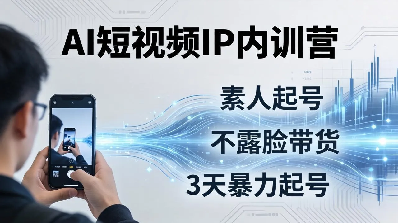 2026AI短视频IP内训营-更新：从素人起号到不露脸带货，3天暴力起号全流程拆解-资源分享