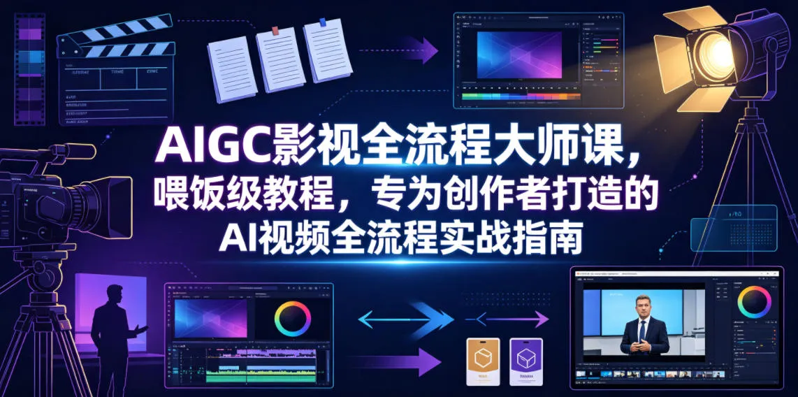 AIGC影视全流程大师课，喂饭级教程，专为创作者打造的AI视频全流程实战指南-资源分享
