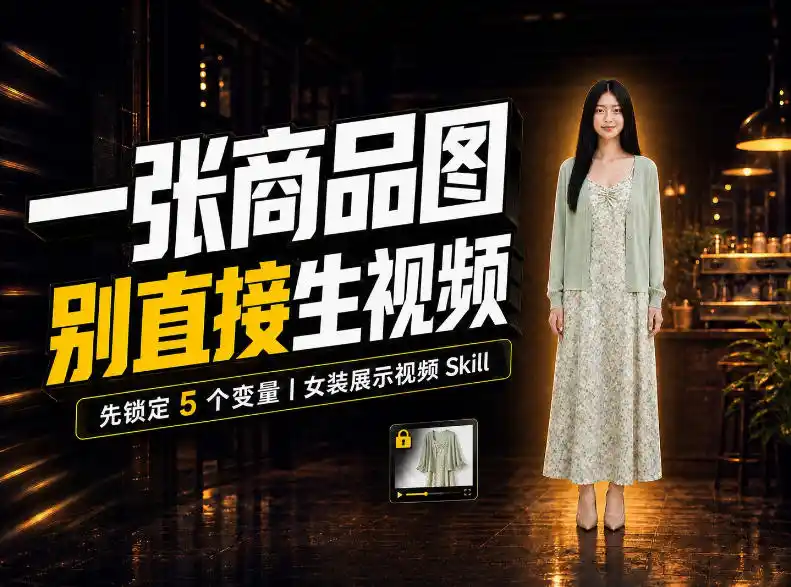 女装AI视频总翻车？问题不在提示词，女装展示视频Skill先锁定5个变量！-资源分享