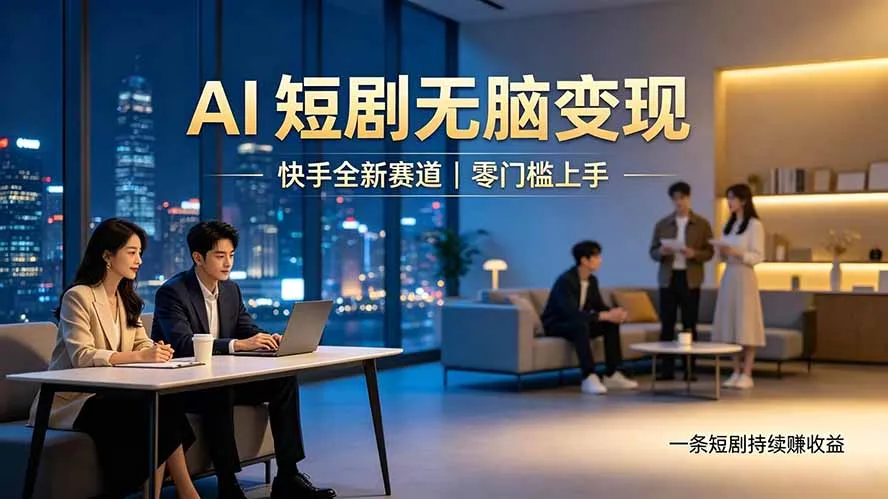 别乱找副业了，快手 AI 短剧零门槛长久被动增收-资源分享