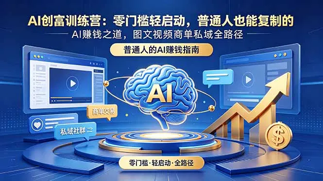 AI创富训练营：零门槛轻启动，普通人也能复制的AI赚钱之道，图文视频商单私域全路径-资源分享